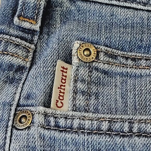 Carhartt Traditional Fit Medium Wash Denim Blue Jeans Size 12 - Picture 8 of 8